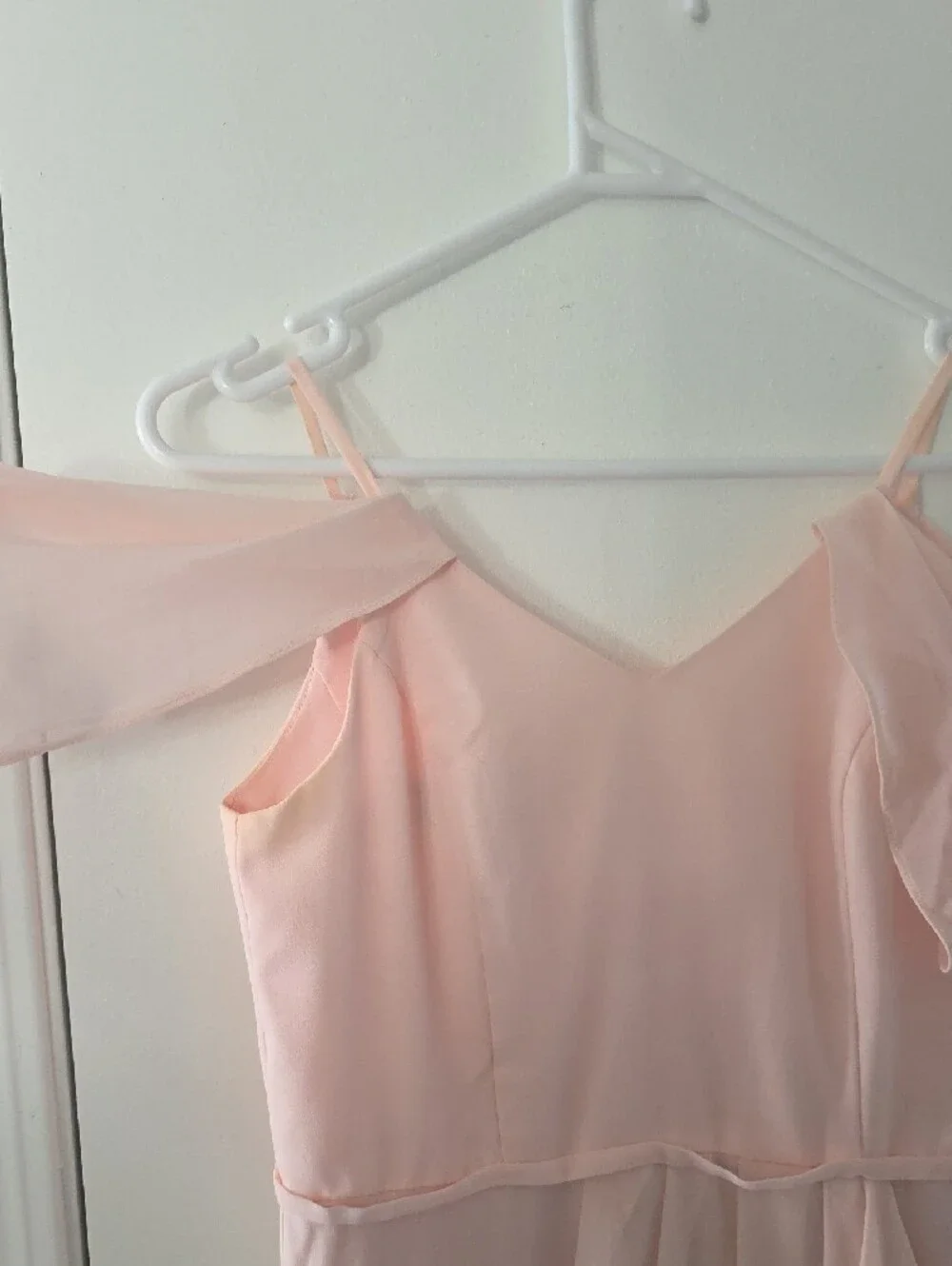 Blush Pink Flowing Chiffon Maxi Dress - Picture 2 of 7